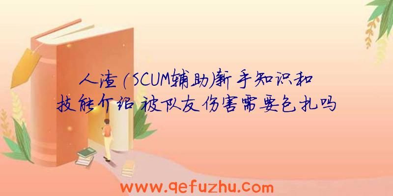 人渣(SCUM辅助)新手知识和技能介绍